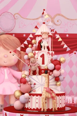 Decoração de festa infantil Circo Rosa e Cereja em Brasília DF — montagem real, foto 4