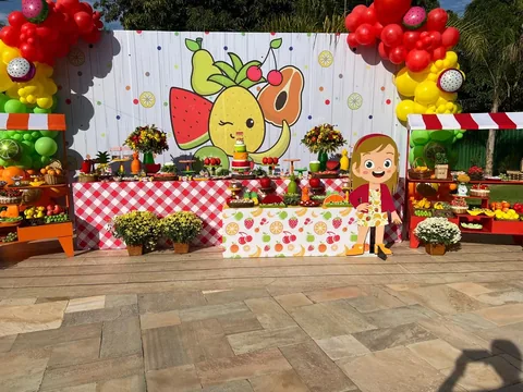 Decoração de festa infantil Frutaria em Brasília DF — montagem real, foto 1