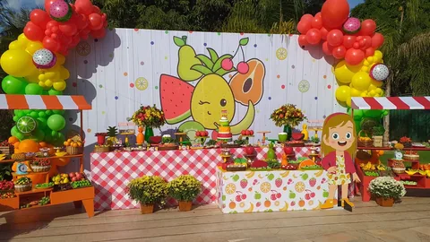 Decoração de festa infantil Frutaria em Brasília DF — montagem real, foto 3