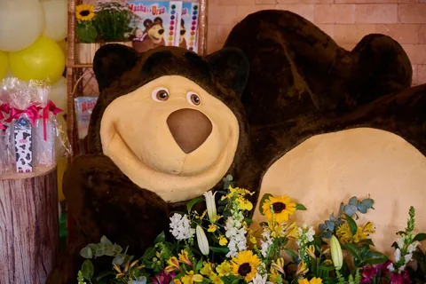 Decoração de festa infantil Masha e o Urso em Brasília DF — montagem real, foto 5