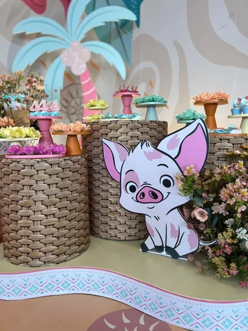 Decoração de festa infantil Moana em Brasília DF — montagem real, foto 6