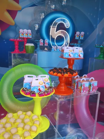 Decoração de festa infantil Pool Party em Brasília DF — montagem real, foto 4