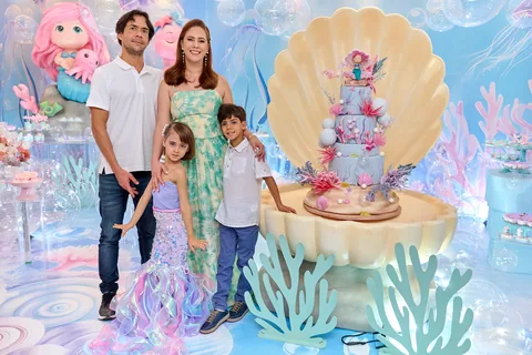 Decoração de festa infantil Sonho de Sereia em Brasília DF — montagem real, foto 48
