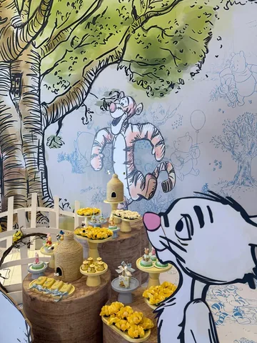 Decoração de festa infantil Ursinho Pooh em Brasília DF — montagem real, foto 5