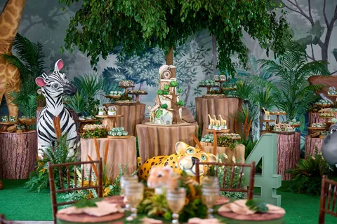 Decoração de festa infantil Animal Kingdom em Brasília DF — montagem real, foto 19