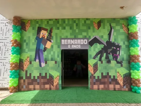Decoração de festa infantil Minecraft em Brasília DF — Mundo em Blocos, foto 6