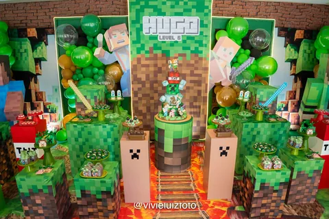 Decoração de festa infantil Minecraft em Brasília DF — Mundo em Blocos, foto 10