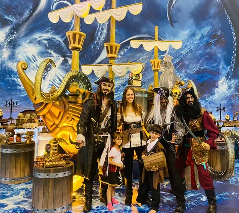 Decoração de festa infantil Piratas do Caribe em Brasília DF — montagem real, foto 1