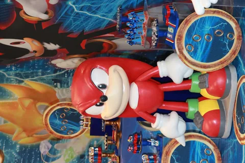 Decoração de festa infantil Sonic em Brasília DF — montagem real, foto 1
