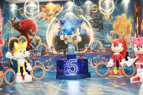 Decoração de festa infantil Sonic em Brasília DF — montagem real, foto 2