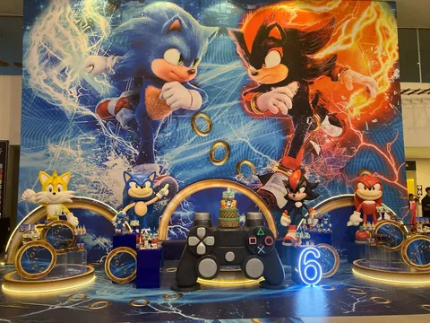 Decoração de festa infantil Sonic em Brasília DF — montagem real, foto 4