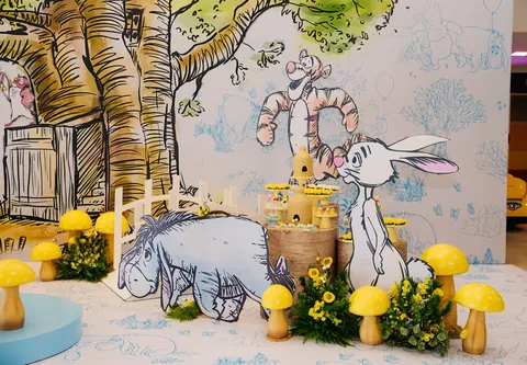 Decoração de festa infantil Ursinho Pooh em Brasília DF — montagem real, foto 2