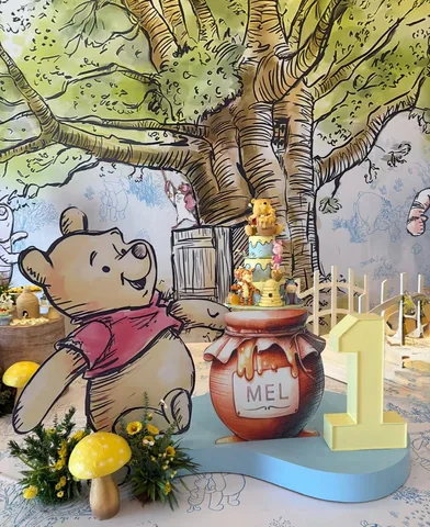 Decoração de festa infantil Ursinho Pooh em Brasília DF — montagem real, foto 9