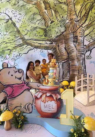 Decoração de festa infantil Ursinho Pooh em Brasília DF — montagem real, foto 14