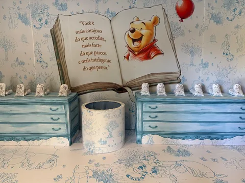 Decoração de festa infantil Ursinho Pooh em Brasília DF — montagem real, foto 16