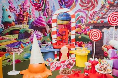 Decoração de festa infantil Candyland Game em Brasília DF — montagem real, foto 8