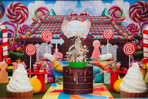 Decoração de festa infantil Candyland Game em Brasília DF — montagem real, foto 9